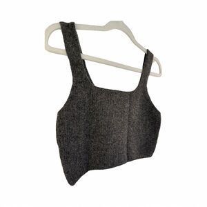 Everlane NWT Cozy-Stretch Tank crop heather grey size medium layer grunge